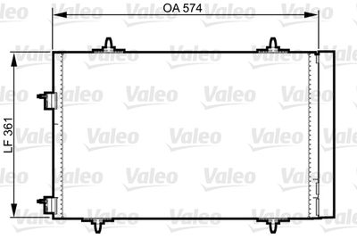 VALEO 814365 Радіатор кондиціонера для PEUGEOT (Пежо)