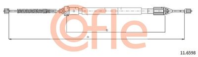 Тросик, cтояночный тормоз COFLE 92.11.6598 для RENAULT CLIO