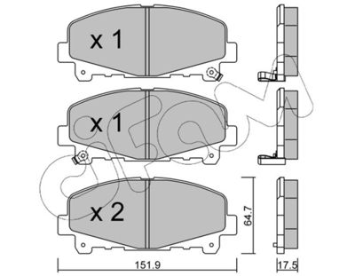Комплект тормозных колодок, дисковый тормоз CIFAM 822-867-0 для ACURA TLX