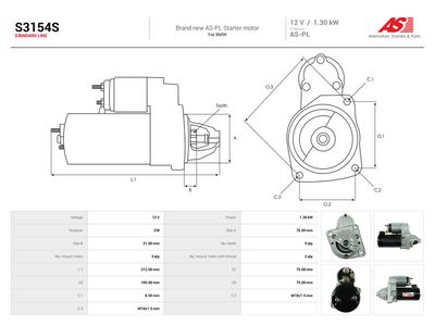 Starter AS-PL S3154S