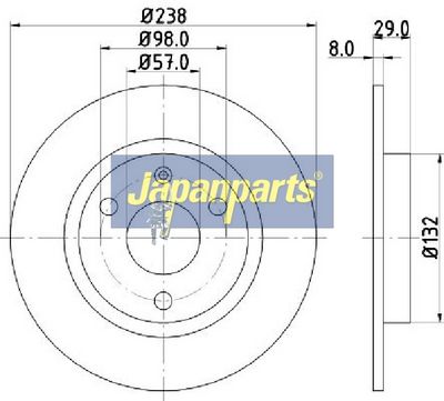 JAPANPARTS Stabdžių diskas
