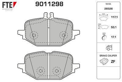 комплект спирачно феродо, дискови спирачки FTE 9011298
