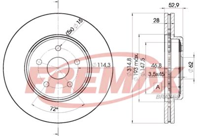 FREMAX BD-2649 Тормозные диски  для LEXUS LS (_F2_) 400 (UCF20_)