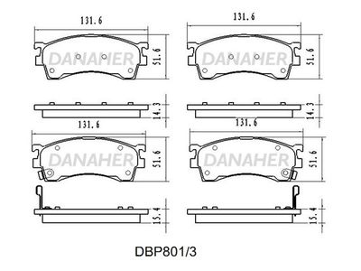 Комплект тормозных колодок, дисковый тормоз DANAHER DBP801/3 для MAZDA MX-6