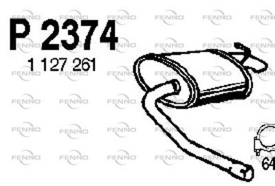 FENNO P2374 Глушитель выхлопных газов  для FORD MONDEO I седан (GBP) 2.5 i 24V