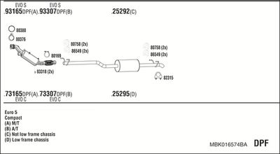 Układ wydechowy WALKER MBK016574BA