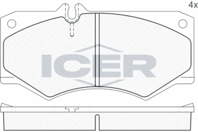 Комплект тормозных колодок, дисковый тормоз ICER 140405 для MERCEDES-BENZ T1/TN