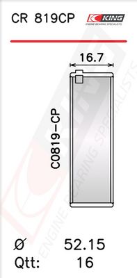 Черупка на биелен лагер KING CR 819CP