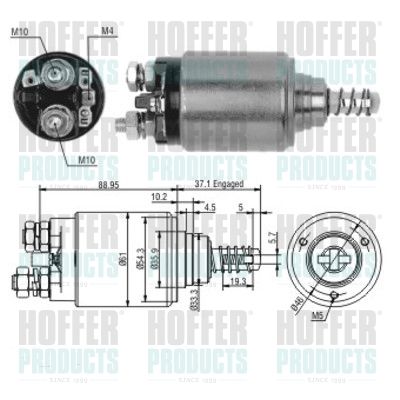 Тяговое реле, стартер HOFFER 46116 для IVECO DAILY