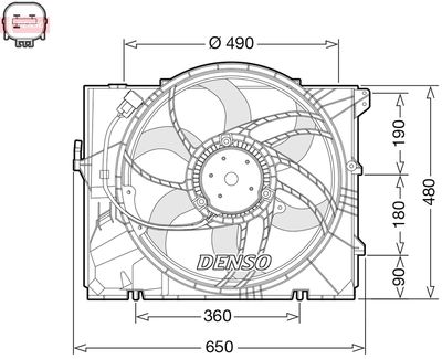 Вентилятор, охлаждение двигателя DENSO DER05011 для BMW 1