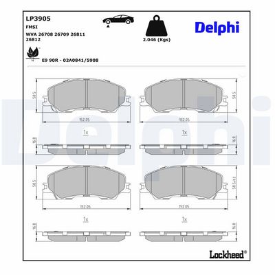 Remblokken set Voor (met een dempingskussen),