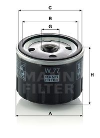 Масляный фильтр MANN-FILTER W 77 для FIAT CINQUECENTO