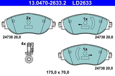 Brake Pad Set, disc brake 13.0470-2633.2