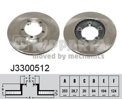 Тормозной диск NIPPARTS J3300512 для HYUNDAI PORTER