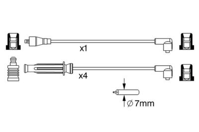 Комплект проводов зажигания BOSCH 0 986 357 236 для FORD MAVERICK