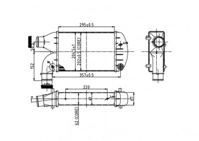 Интеркулер HART 604 102 для ALFA ROMEO 155