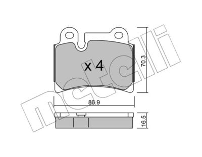 Комплект тормозных колодок, дисковый тормоз METELLI 22-0660-0 для VW TOUAREG