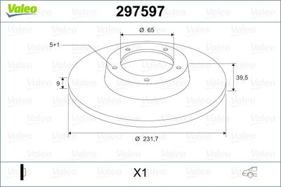 VALEO 297597 Тормозные диски  для SEAT ARONA (Сеат Арона)