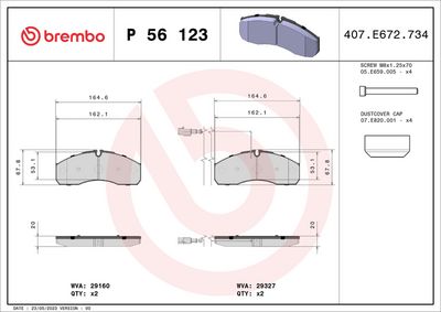 Brake Pad Set, disc brake P 56 123