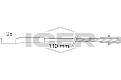 предупредителен контактен сензор, износване на накладките ICER 610016 E C