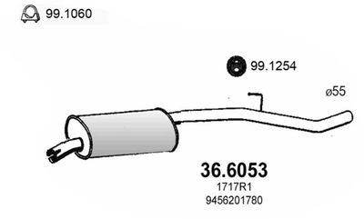 Средний глушитель выхлопных газов ASSO 36.6053 для CITROËN C8