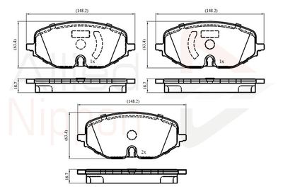 Комплект тормозных колодок, дисковый тормоз COMLINE ADB02854 для VW CADDY