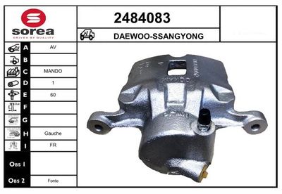 Тормозной суппорт EAI 2484083 для DAEWOO KORANDO