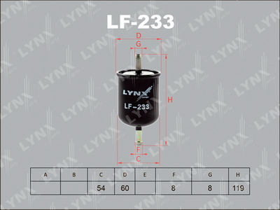 LYNXauto LF-233 Топливный фильтр  для INFINITI  (Инфинити Qx4)