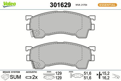 BREMSBELAGSATZ SCHEIBENBREMSE