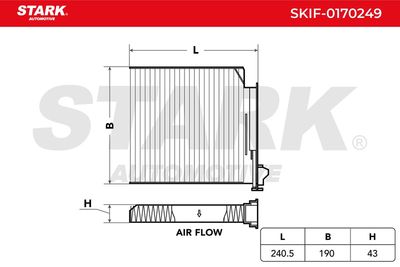 Филтър купе (поленов филтър) STARK SKIF-0170249