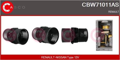 Вентилятор салона CASCO CBW71011AS для RENAULT FLUENCE