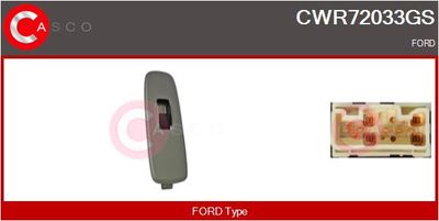 CASCO CWR72033GS Кнопка стеклоподьемника  для FORD RANGER (Форд Рангер)