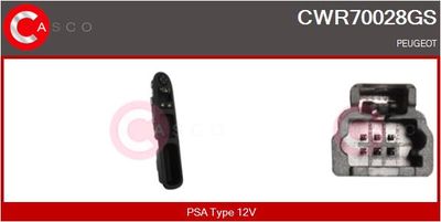 Spínač, zvedací zařízení oken CASCO CWR70028GS
