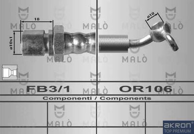 Тормозной шланг AKRON-MALÒ 80436 для DAEWOO EVANDA