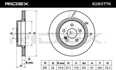 спирачен диск RIDEX 82B0776