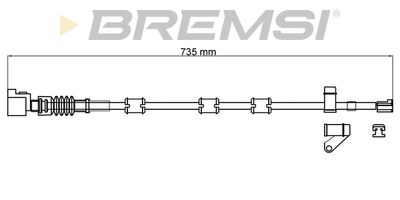 Сигнализатор, износ тормозных колодок BREMSI WI0965 для LEXUS LS
