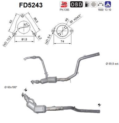 Filtr sadzy / filtr cząstek stałych, układ wydechowy AS FD5243
