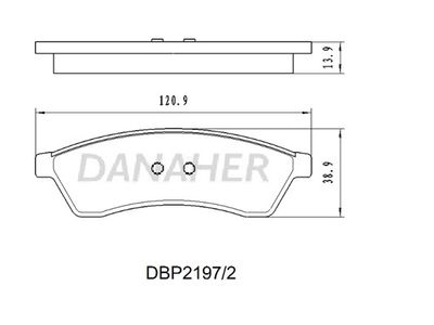 Комплект тормозных колодок, дисковый тормоз DANAHER DBP2197/2 для CHEVROLET (SGM) EPICA