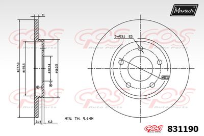 MAXTECH 831190 Тормозные диски для CHEVROLET LUMINA