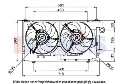 Вентилятор, охлаждение двигателя AKS DASIS 068023N для PEUGEOT 405