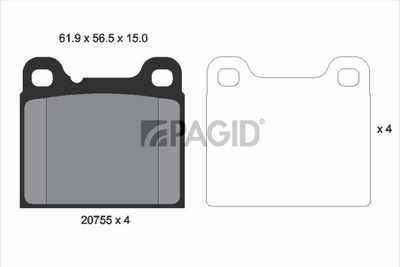 комплект спирачно феродо, дискови спирачки PAGID T1184N