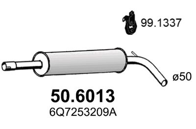 ASSO 50.6013 Глушитель выхлопных газов  для SKODA ROOMSTER (Шкода Роомстер)