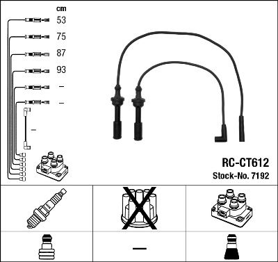 Комплект проводов зажигания NGK 7192 для CITROËN CX