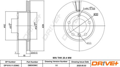 BREMSSCHEIBE DR!VE+ DBD0396C 2