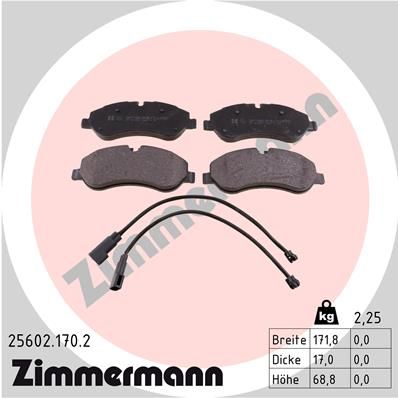 ZIMMERMANN Bremsbelagsatz, Scheibenbremse (25602.170.2)