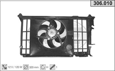 Вентилятор, охлаждение двигателя AHE 306.010 для VOLVO 740