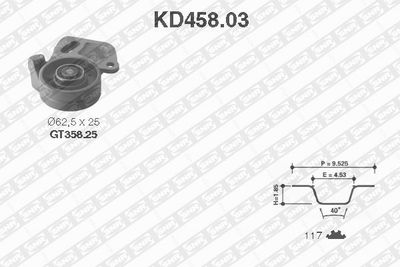 Комплект ремня ГРМ SNR KD458.03 для FIAT 127