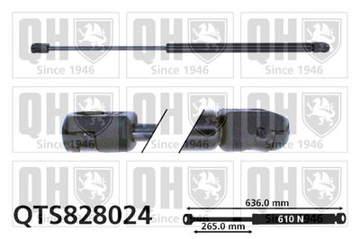 Газовая пружина, крышка багажник QUINTON HAZELL QTS828024 для CITROËN C4