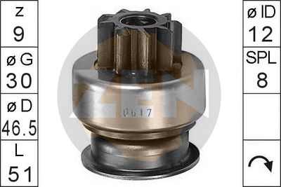 Привод с механизмом свободного хода, стартер ERA ZN0617 для SUZUKI SJ413