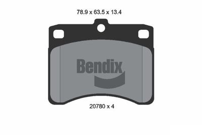 Комплект тормозных колодок, дисковый тормоз BENDIX Braking BPD1724 для DAIHATSU SPARCAR